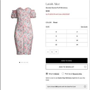 Lavish Alice Bonded Bardot Puff Minidress